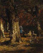 Charles Jacque The Old Forest Sweden oil painting artist